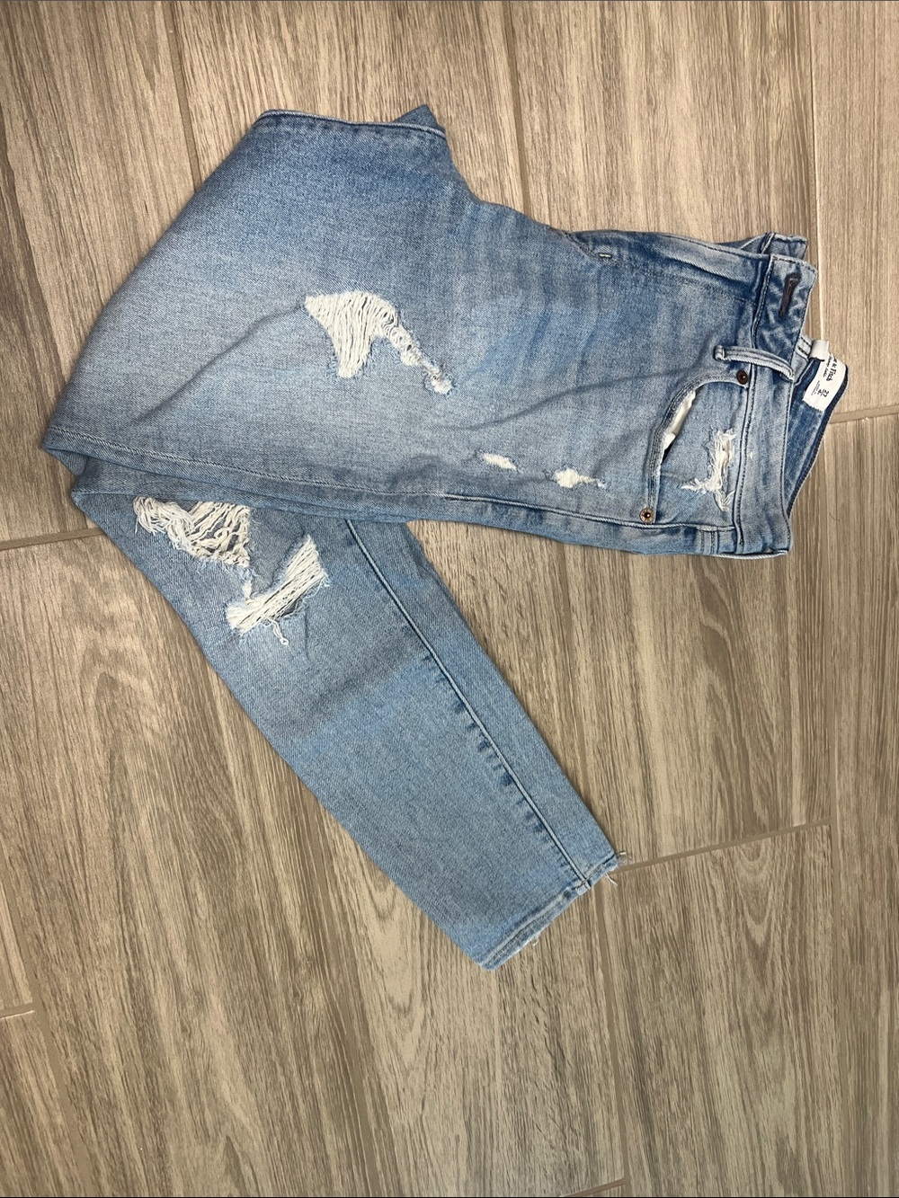 Abercrombie & Fitch Light Blue Distressed Skinny Jeans